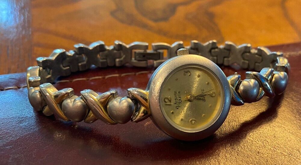 Women's Brushed Metal Victoria Rhein Watch, Gold Tone Accented Bracelet Band